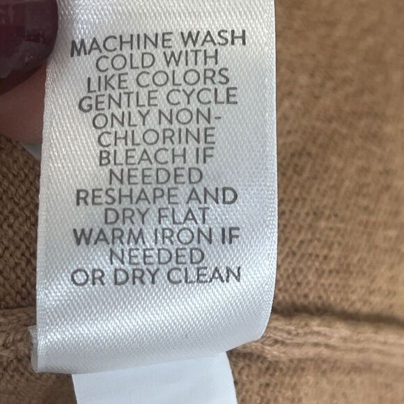 J. Jill Dip Dyed Ombre Cardigan Sweater Sunset Pink Cream Brown Size Small - Picture 9 of 9